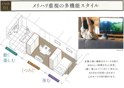 【収納】 | クレヴィア三軒茶屋 | 間取り(例1)玄関土間に趣味スペースを設けたメリハリ重視の多機能スタイル。