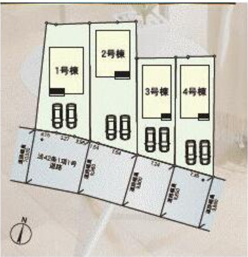 クレイドルガーデン八戸市小中野第7　3号棟の区画図