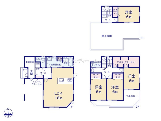 春日部市緑町1丁目第3期　新築一戸建ての間取り
