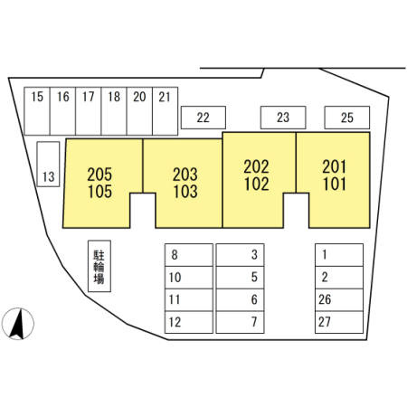 ラ･プランタン春日の区画図