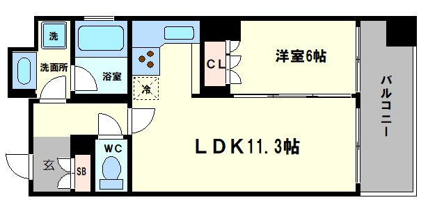 リーガル四ツ橋立売堀Ⅱの間取り