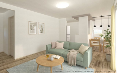 【完成予想図】 | 【LDK　イメージパース】
※画像は設計図面を基に作成したイメージです。