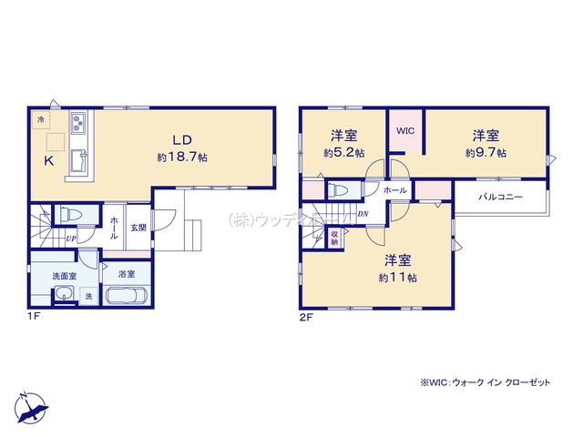 越谷市赤山町21期　新築一戸建ての間取り