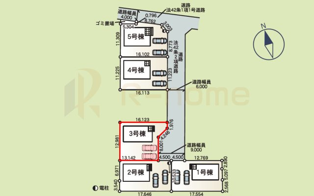 土浦市並木第15　新築戸建て　3号棟の区画図|大きなお買い物だからこそ、メリット・デメリットを伝えさせて頂きます。
R-homeにお任せください♪