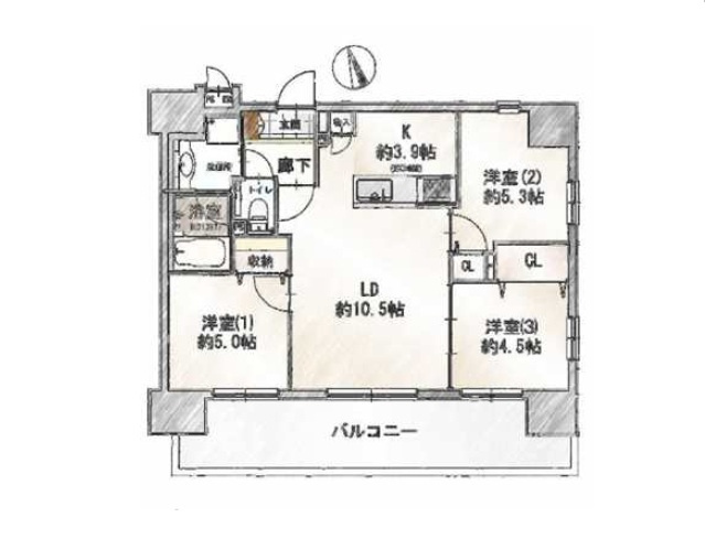 【間取り】 | アイディスクエア川越新富町 | 3LDK