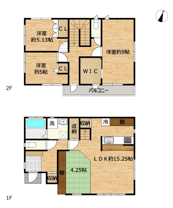小山市横倉新田　リフォーム物件の間取り|〇3LDK〇
家族のコミュニケーションが増えるリビング階段♪
広々主寝室9帖！ウォークインクローゼット付き！