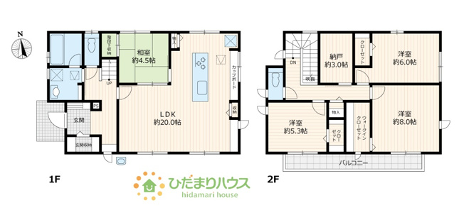 【間取り】 | つくば市研究学園4丁目　中古戸建 | ファミリー向けの4LDK♪2階には納戸も付いており収納面も安心♪