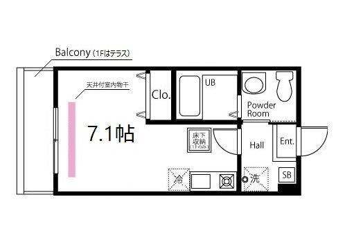 ハーミットクラブハウスヴァンキャトル鶴見の間取り|間取りです。