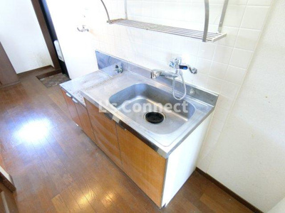 【キッチン】 | ベルパーク南吉成Ｂ | ２口ガスコンロ設置可能なキッチン。