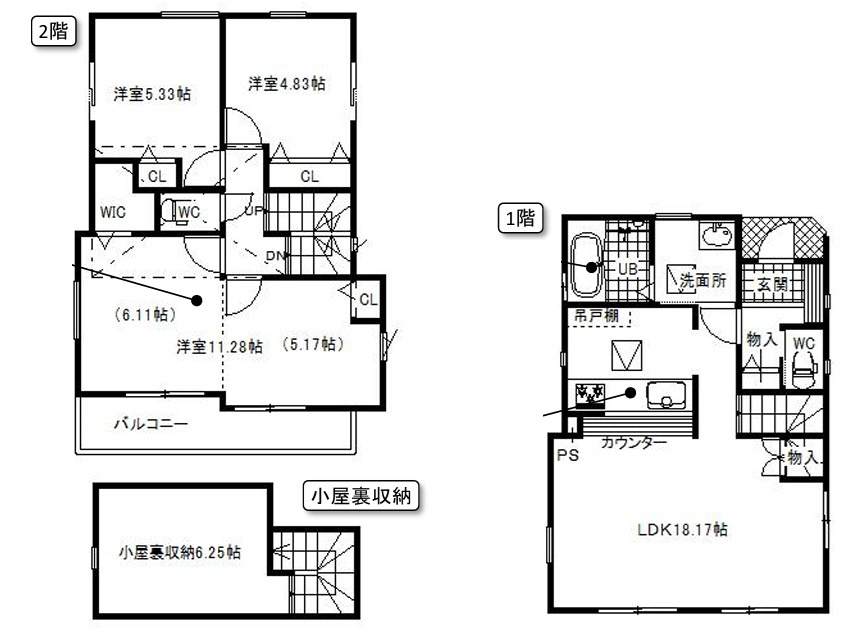 所沢市所沢新町　新築戸建　全１棟の間取り