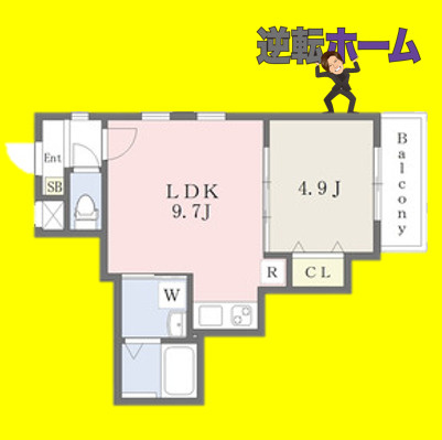 Ｃｈｅｒｉｍ烏森Ｅａｓｔ　名古屋市賃貸　仲介手数料無料の間取り