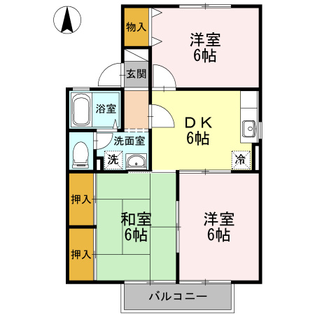 【間取り】 | サニーハウスさとう　B棟