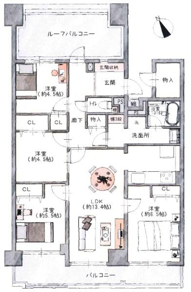 藤和シティコープ矢作の間取り|間取り図です