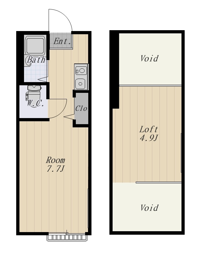蒲田弐番館 205号室の間取り