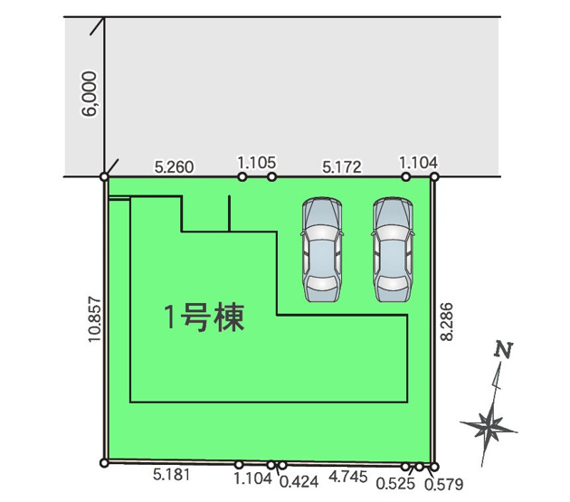 【区画図】 | リナージュ前橋市六供町1丁目01期ー① | JR前橋駅まで1.4Kmと駅の利用便利な好立地！