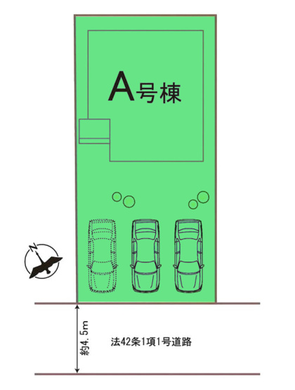 【区画図】 | ハートフルタウン高崎市石原町51ー① | カースペースは並列3台駐車可能！