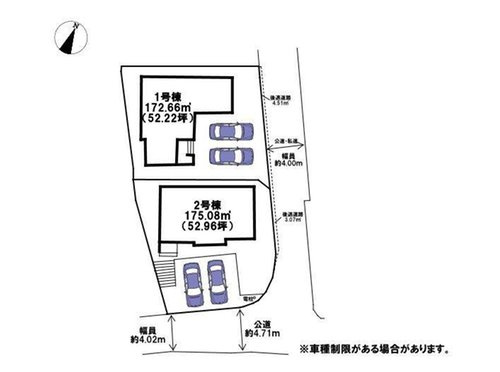 仲介手数料不要　KEIAIスターGRACE熊本市北区龍田弓削1期全2棟【龍田小・龍田中】の区画図