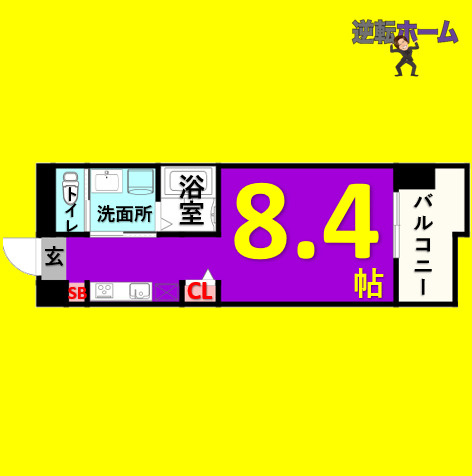 ピーステン名駅南　名古屋市賃貸　仲介手数料無料の間取り
