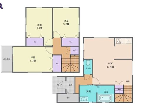 【間取り】 | 和歌山市井辺戸建A・B