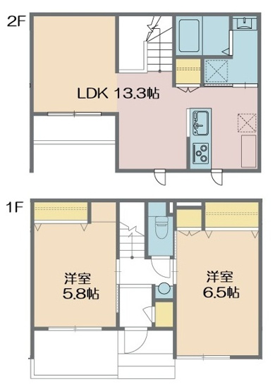 【間取り】 | CASA　MICHI | 室内階段のある２LDKです