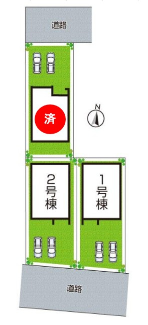 姫路市網干区津市場　新築一戸建ての区画図|全3区画