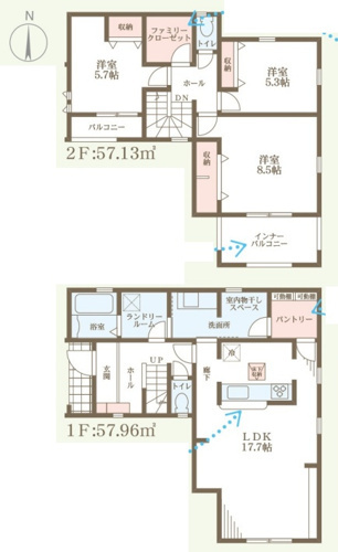 姫路市網干区坂出　第2期　新築一戸建ての間取り