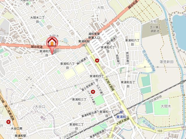 レフトホース東浦和の地図