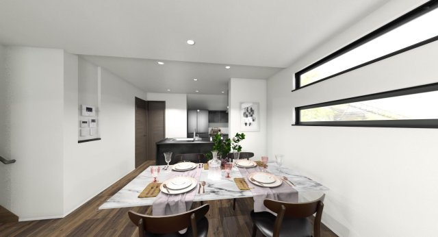 板橋区高島平5丁目 全2棟 A号棟の完成予想図|LDKは20帖のゆとりある空間です
リビング+水回りを配した生活しやすい間取り
足元には床暖房を施してます
(A号棟)