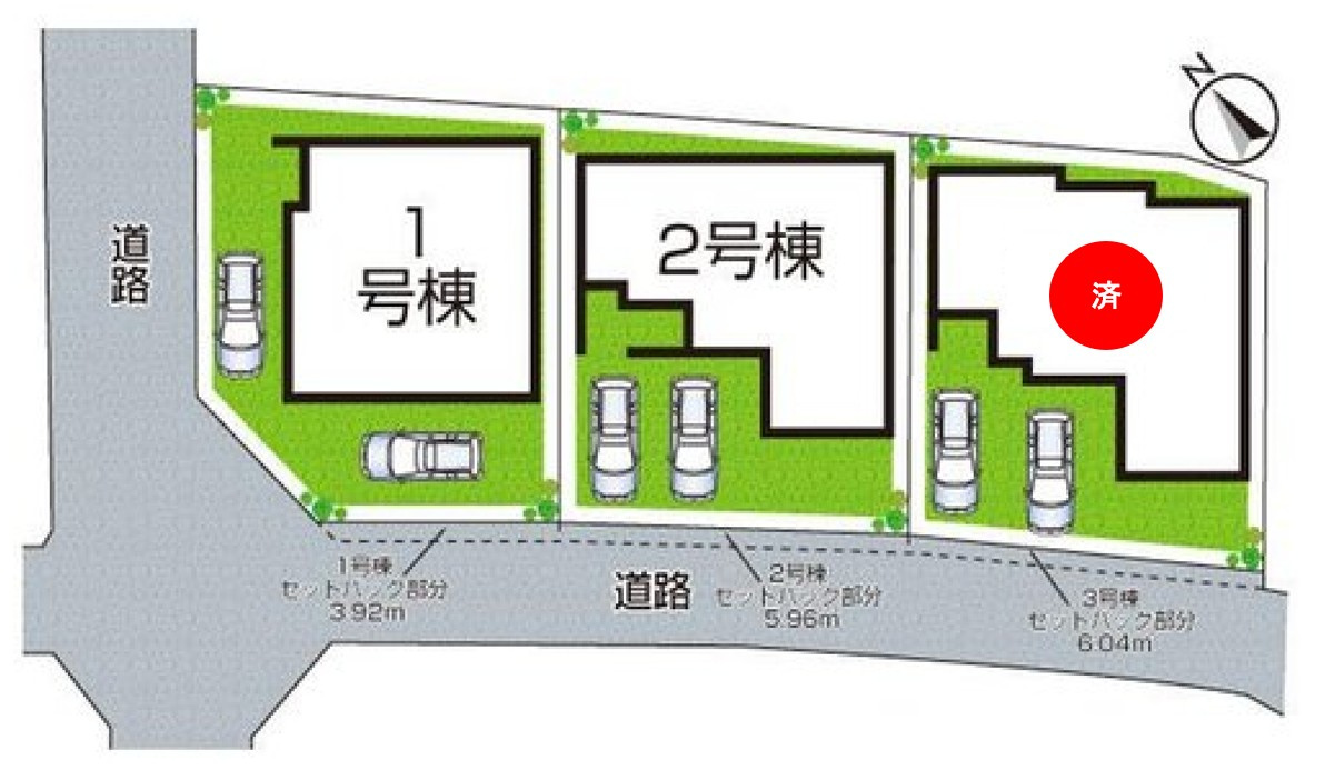 加古川市野口町良野　新築一戸建ての区画図|全３区画