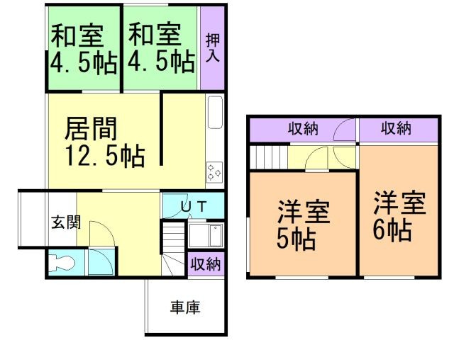 室蘭市みゆき町1丁目2-15戸建の間取り