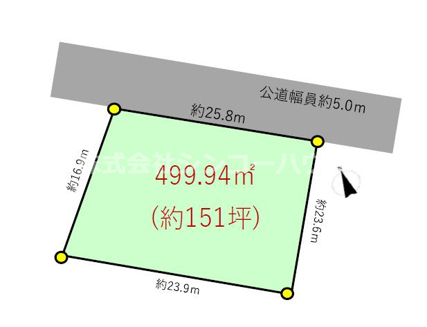 【土地図】 | 久喜市上内　住宅用地 | 市街化調整区域内約151坪住宅用地。