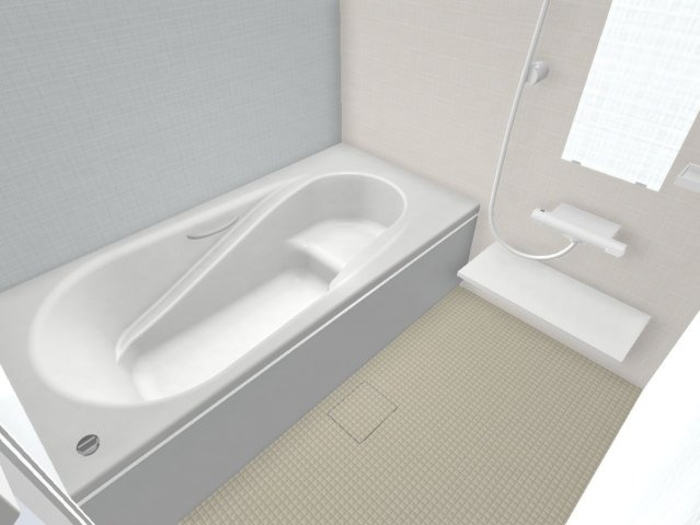 【浴室】 | 網走市駒場北４丁目７番６号　中古売家 | 【同仕様画像】ユニットバスは新品に交換します。浴槽は大人も足を伸ばしてゆったり浸かれる広さです。