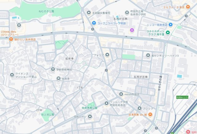 吹田市五月が丘南　第1期　売土地の地図