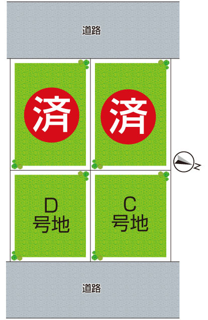 吹田市五月が丘南　第1期　売土地の区画図|全4区画