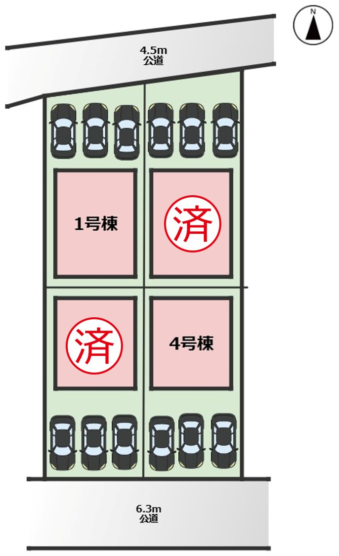 Terrechez港区西川町1期｜名古屋市の戸建ならホームアップの区画図