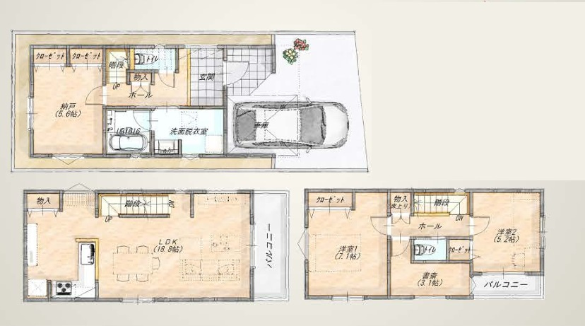 茅ヶ崎市菱沼3丁目　新築戸建　D号棟