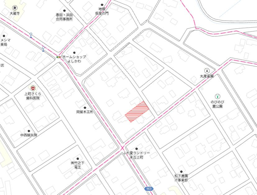 曽於市末吉町上町１丁目の売地の土地図