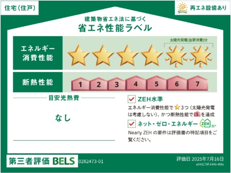 ヒカルサ西所沢の省エネ性能ラベル