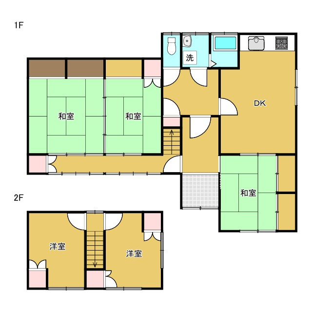 鳥取市滝山中古戸建の間取り