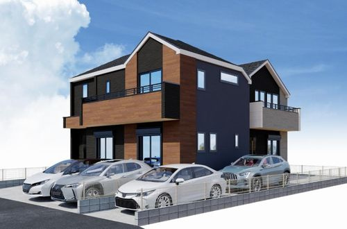 【外観パース】 | 【仲介手数料０円】藤沢市本藤沢2期　新築一戸建て　2号棟　全2棟 | 【仲介手数料０円】藤沢市本藤沢2期　新築一戸建て　全2棟