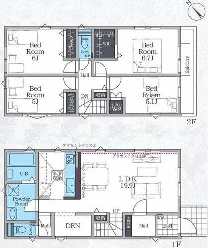 【間取り】 | 【仲介手数料０円】藤沢市本藤沢2期　新築一戸建て　2号棟　全2棟 | 2号棟【仲介手数料０円】藤沢市本藤沢2期　新築一戸建て　全2棟