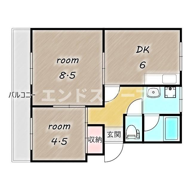 和田橋ハイツの間取り|高崎、前橋のお部屋探しはエンドスケープまで！お客様の理想お聞かせ下さい♪
