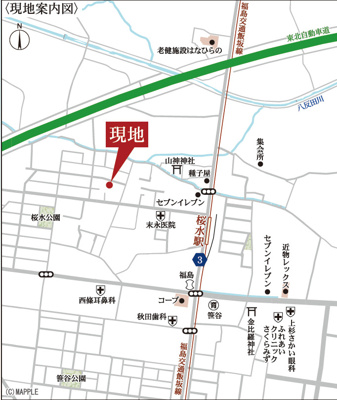 【地図】 | Livele Garden.S　笹谷桜水第６　1号棟 | ★内覧予約で新米2kg★