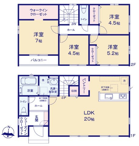 アーバンスタイル前橋市前箱田町1期　２号棟の独立洗面台|シャワー水栓付き洗面台で朝の身支度もバッチリです！
洗面台には収納スペースもあり洗面室もすっきり片付きますよ！