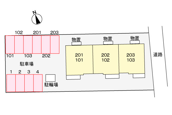 ハピネスヴィレッヂＡの駐車場|駐車場