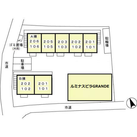 ルミナスビラ　Ｂの区画図