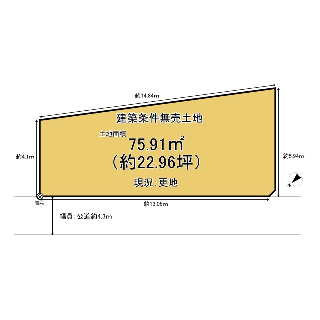 長岡京市滝ノ町1丁目　の土地図|建築条件無売土地！
お好きなハウスメーカーや工務店で建築可能です(^^♪