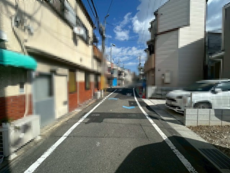 長岡京市滝ノ町1丁目　の前面道路含む現地写真|前道：約4.3ｍ