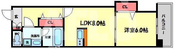 コンフォート松ヶ枝Ⅱの間取り|コンフォート松ヶ枝II　開放感ある間取り