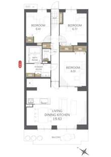 【間取り】コスモ茅ヶ崎プレシオ 